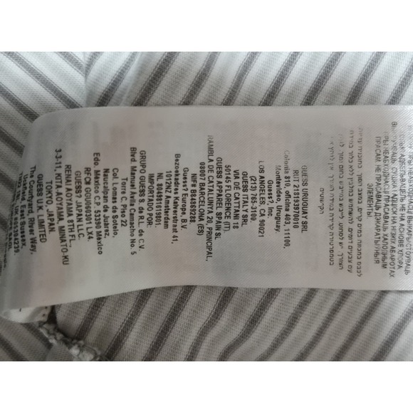 Vintage 90's Guess Jeans USA Embroidered Striped T Shirt Men's XL Gray White - Picture 6 of 8